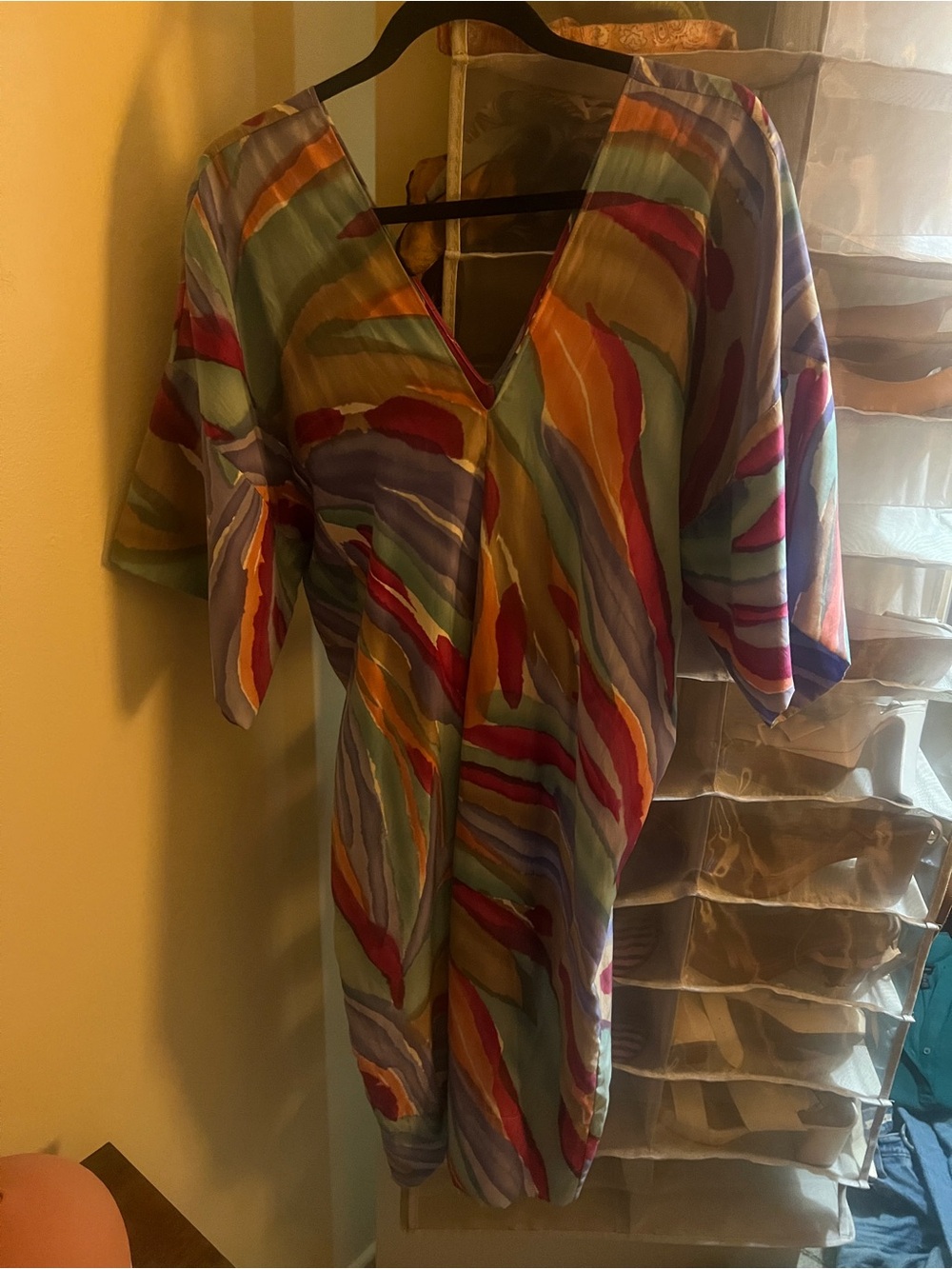 Caftan Summer Elizabeth Dye | Colorful Abstract V-Neck Dress